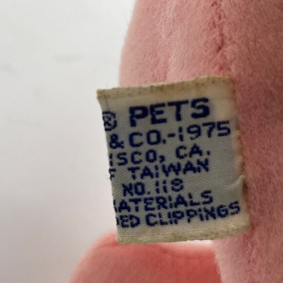 Vintage 70s Dream Pets R.Dakin & Co Dream Pets Pink Elephant Plush Flower Ears - Picture 10 of 11